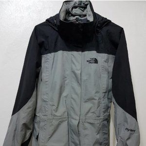VTG The NORTH FACE Hyvent Hooded Ski Jacket Windbreaker Raincoat Black Gray S